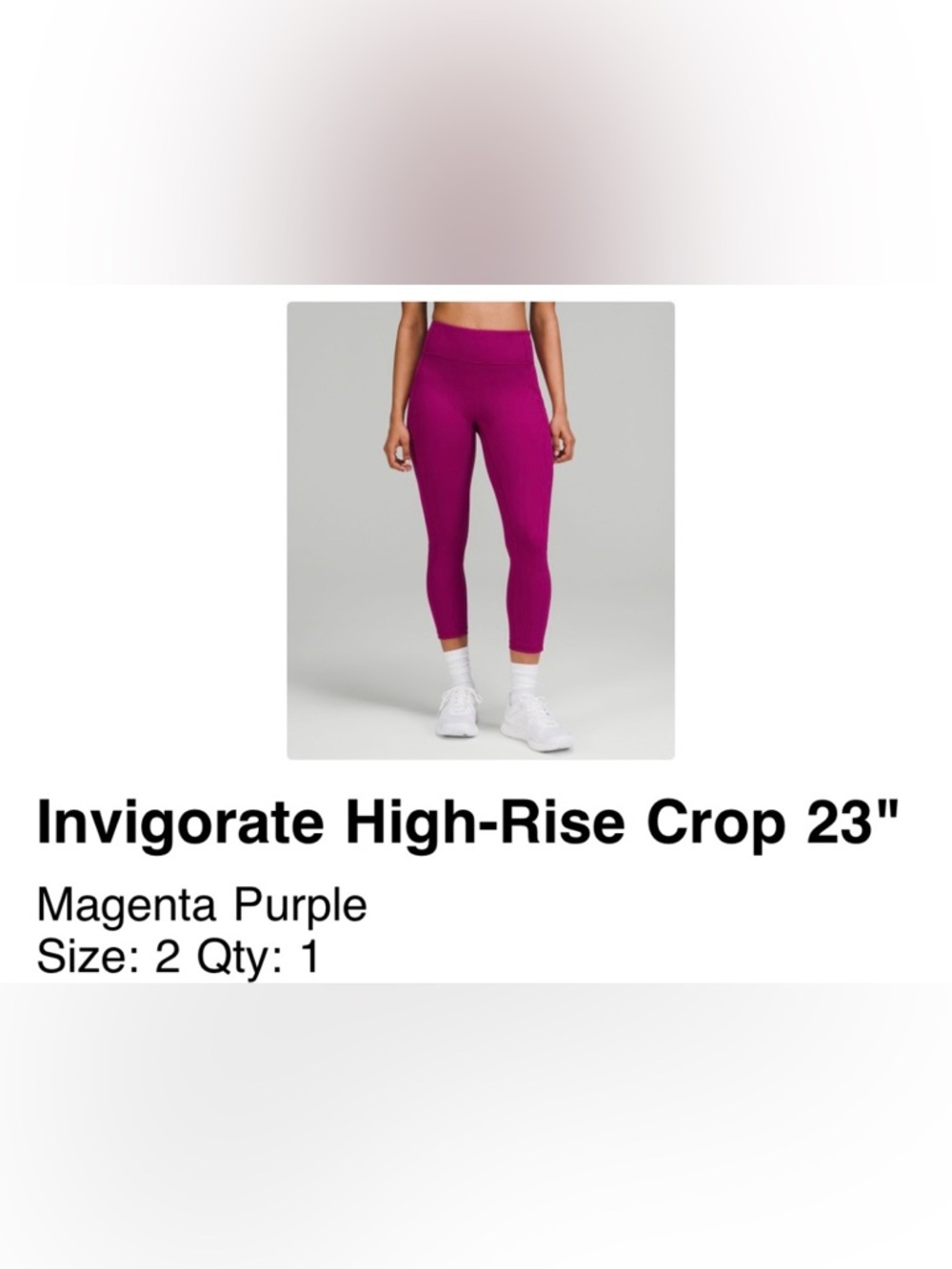 Lululemon Invigorate High-Rise Crop 23” Leggings size 2